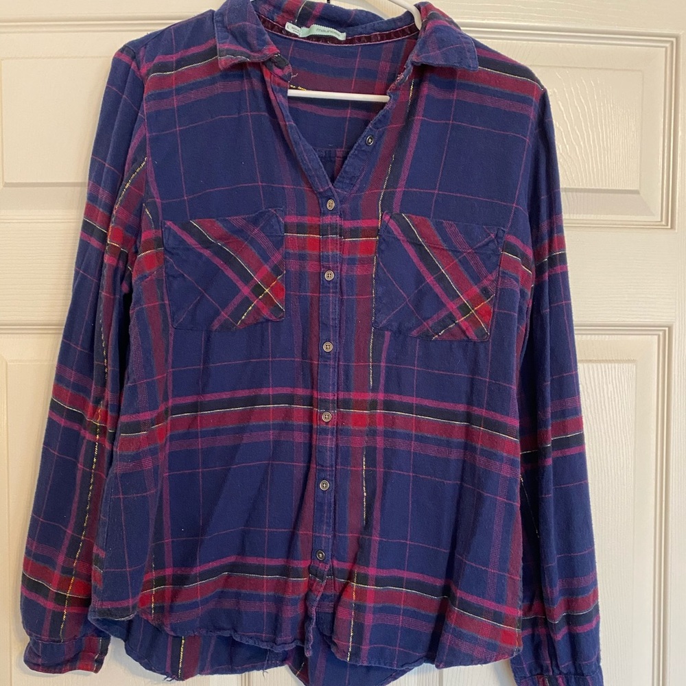 Maurices purple Flannel button down top